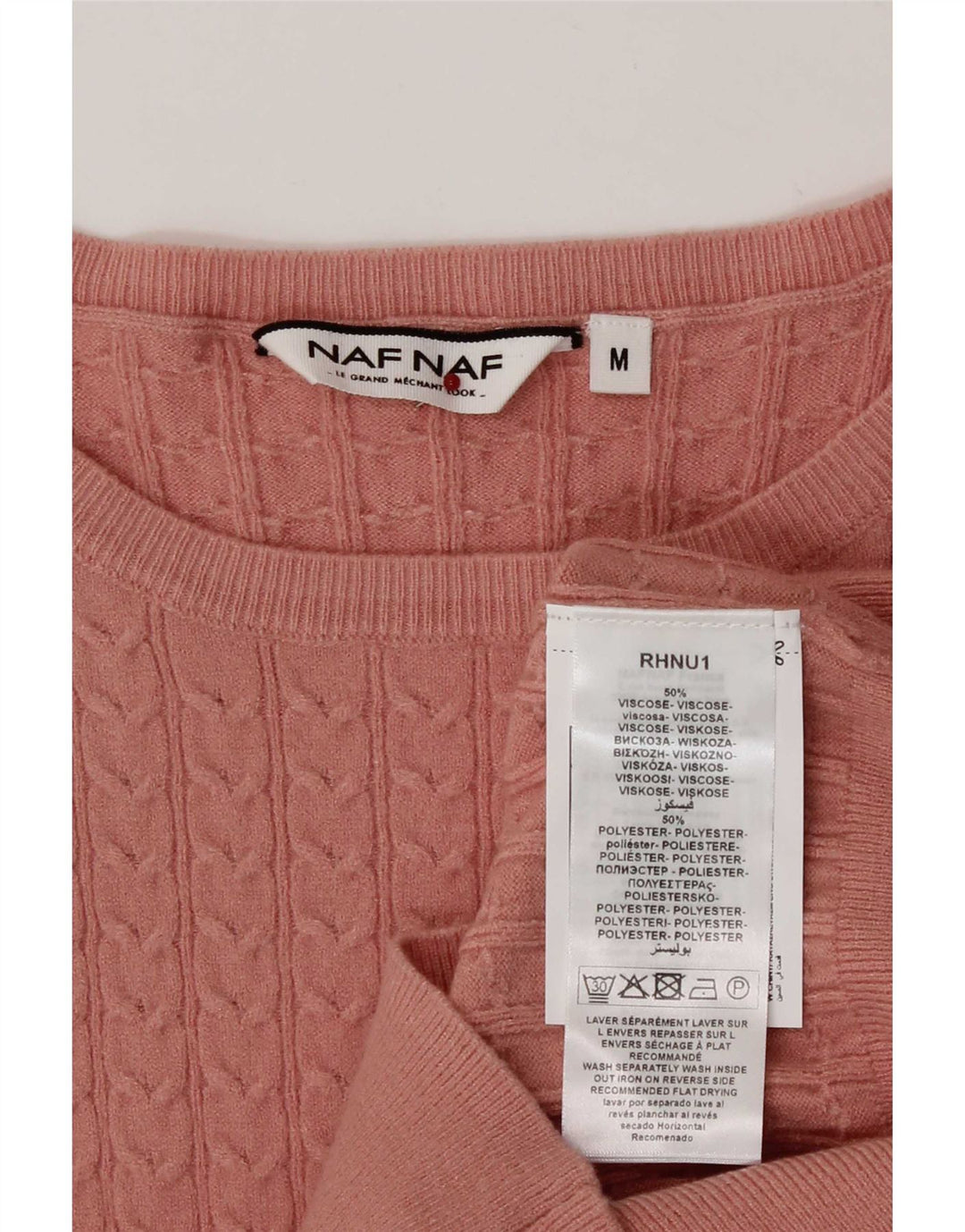 Maglione maglione con scollo a barca da donna Naf UK 12 Viscosa rosa medio