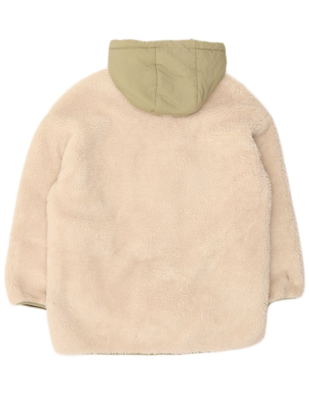 Giacca a vento oversize con cappuccio da donna Zara UK 10 piccola bianco sporco