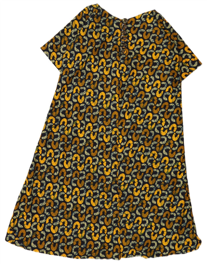 Abito da tenda vintage da donna UK 16 Grande motivo geometrico multicolore