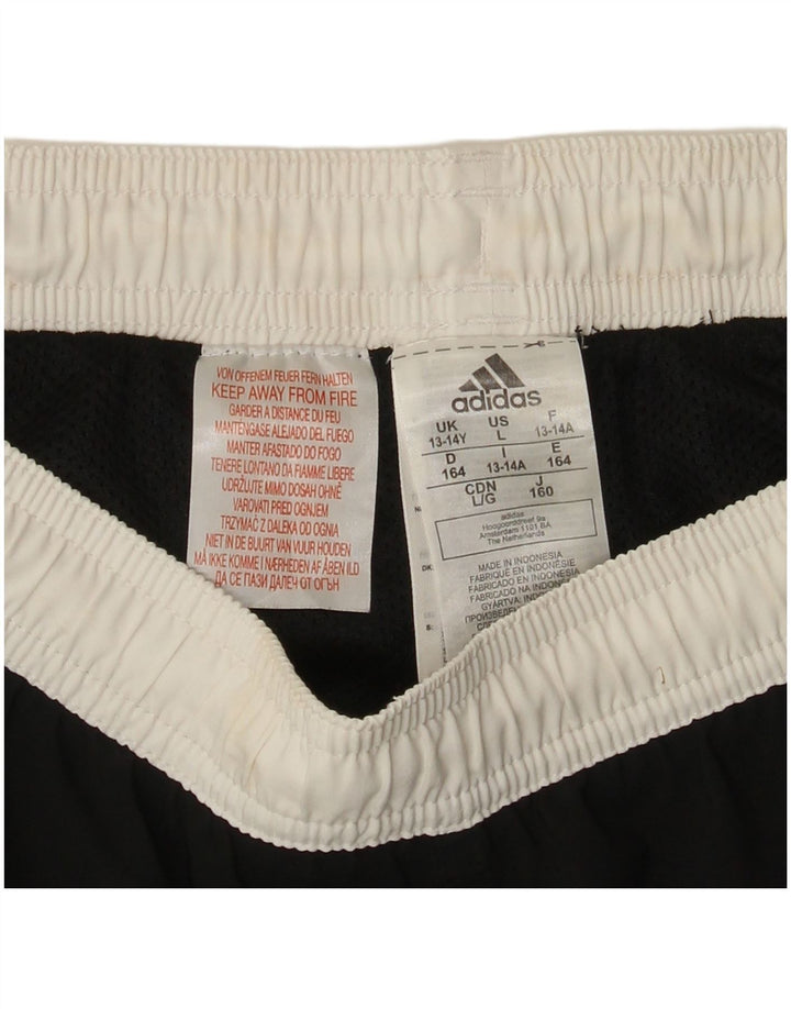 Pantaloncini sportivi Adidas da ragazzo 13-14 anni in poliestere color block nero