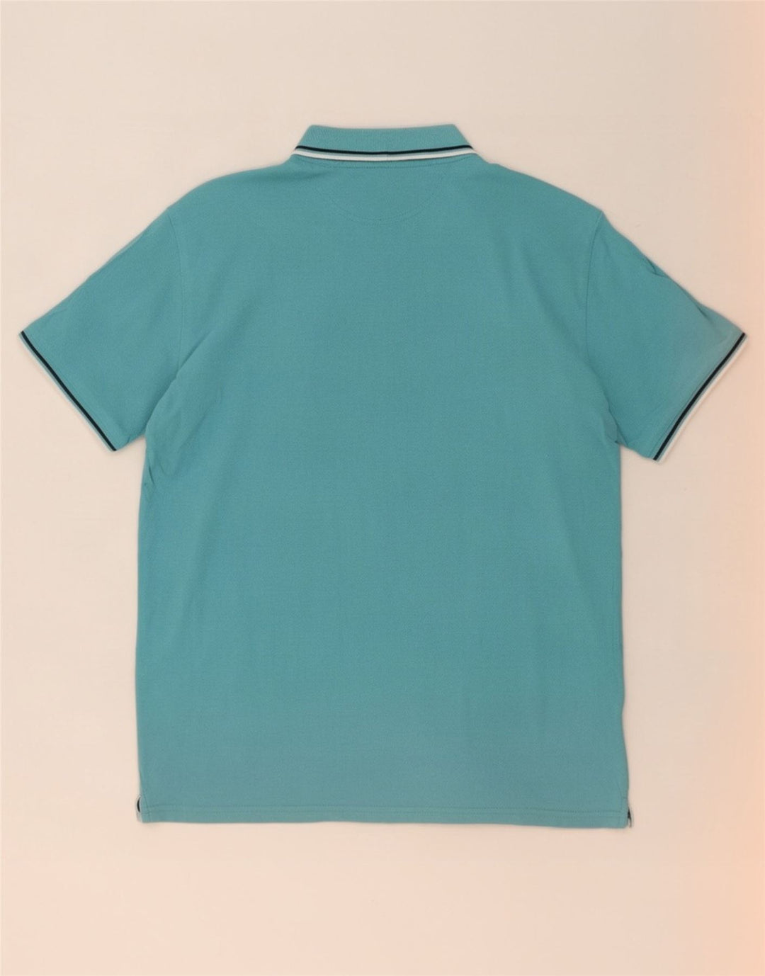 Polo da uomo Champion in cotone a righe blu medio