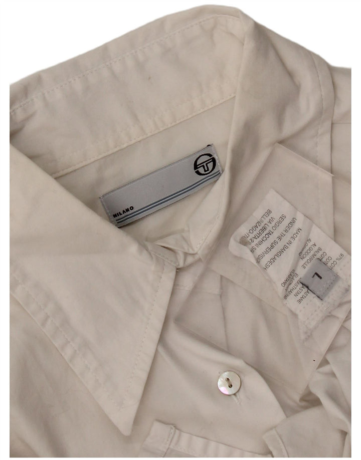 Camicia da donna Sergio Tacchini UK 14 grande cotone bianco