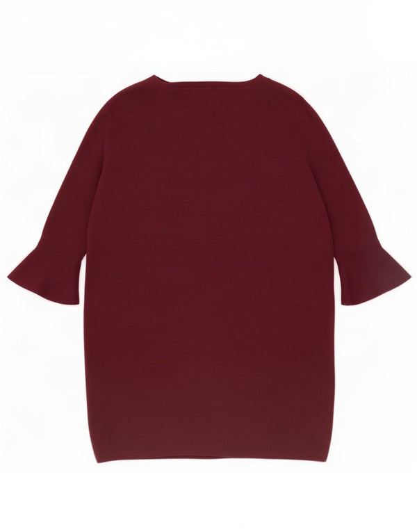 Abito maglione da donna con maniche a 3/4 Phase Eight UK 16 Grande viscosa bordeaux