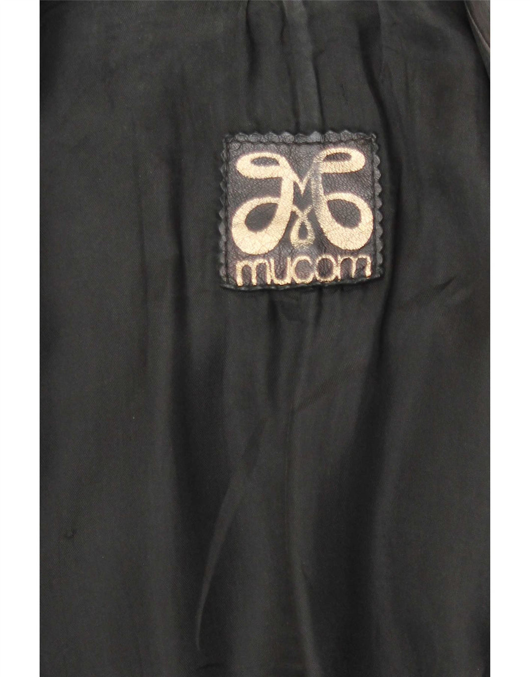 Cappotto in pelle militare vintage da donna UK 14 medio nero