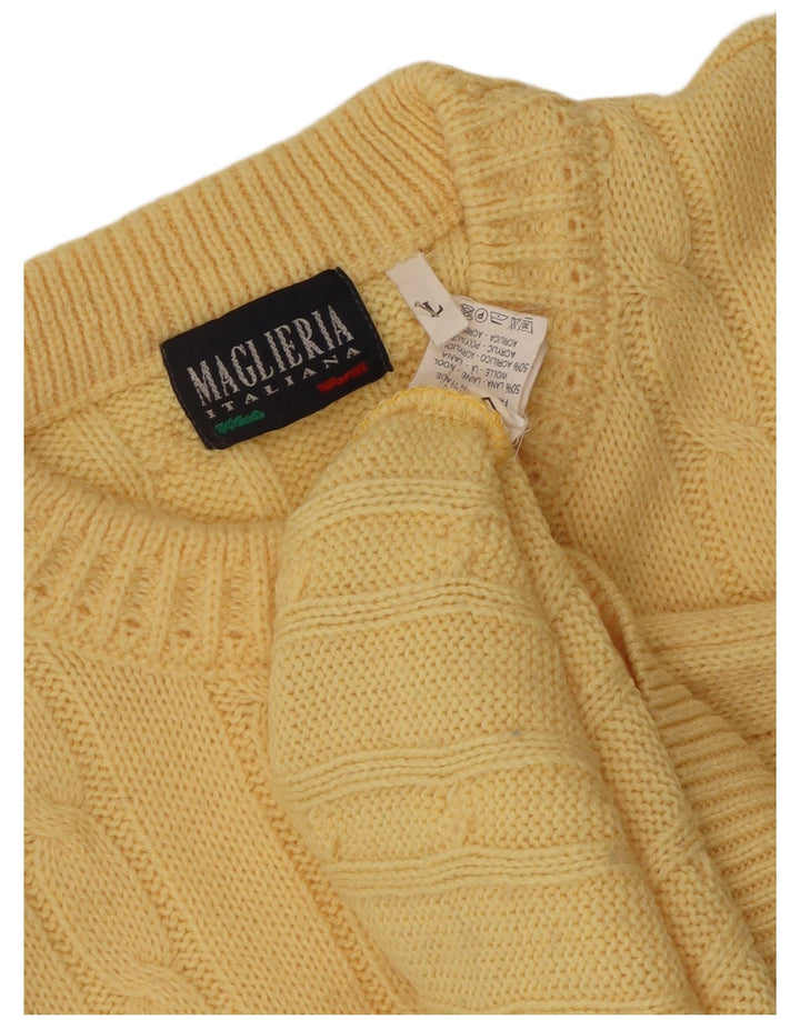 Maglieria Uomo Maglione Girocollo Maglione Grande Lana Gialla