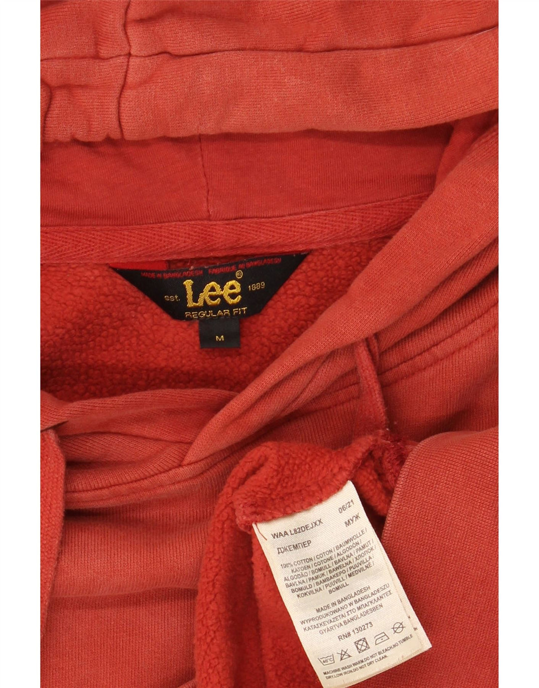 Maglione con cappuccio Lee da uomo vestibilità regolare in cotone rosso medio