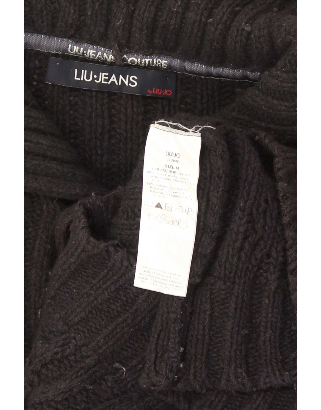 Liu Jo Uomo Maglione con Collo a Bottoni Maglione Medio in Lana Blu Navy