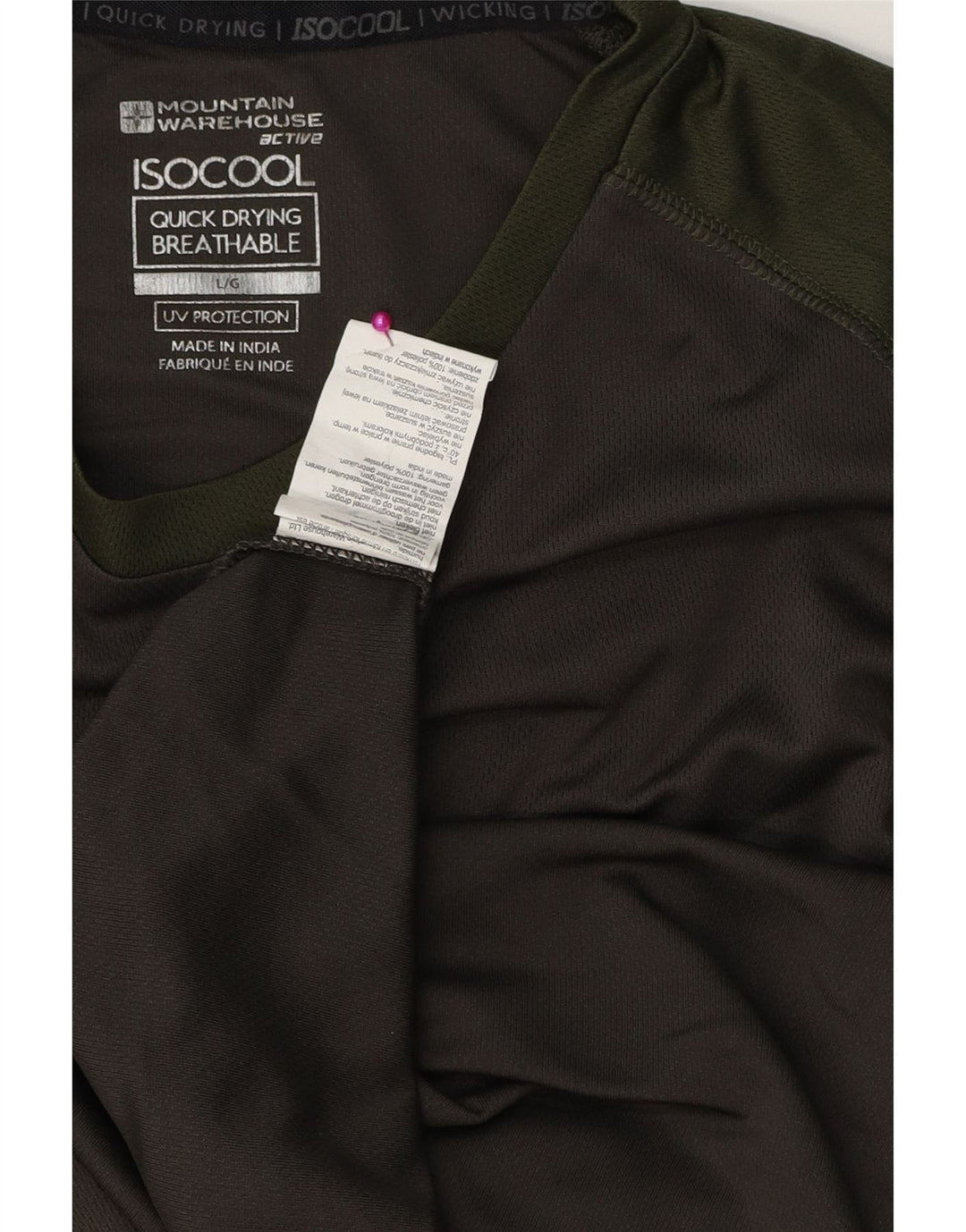 T-shirt da uomo Mountain Warehouse Top grande in poliestere color block grigio