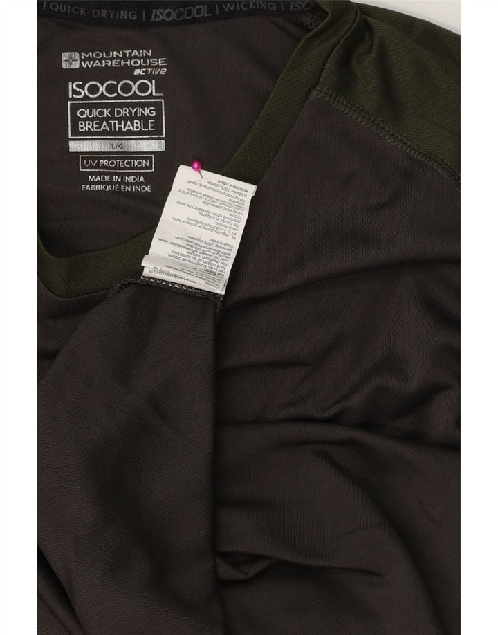 T-shirt da uomo Mountain Warehouse Top grande in poliestere color block grigio