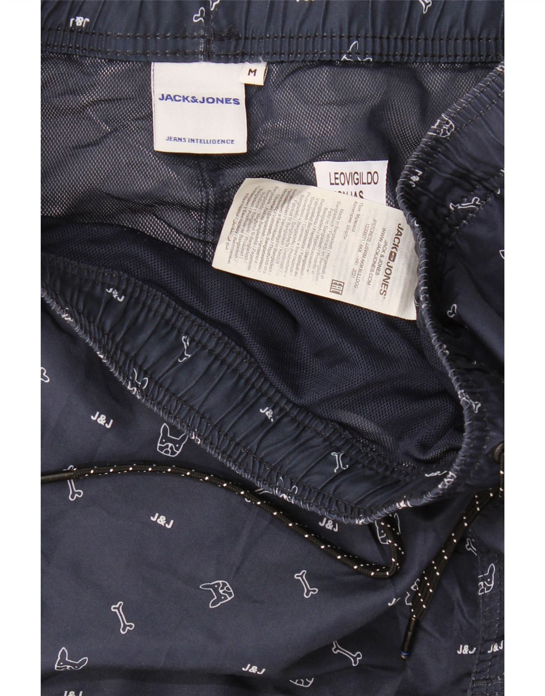 JACK & JONES Pantaloncini da bagno con grafica da uomo Poliestere medio blu navy
