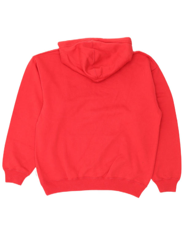 REEBOK Mens Loose Fit Graphic Hoodie Jumper XS Red Cotton