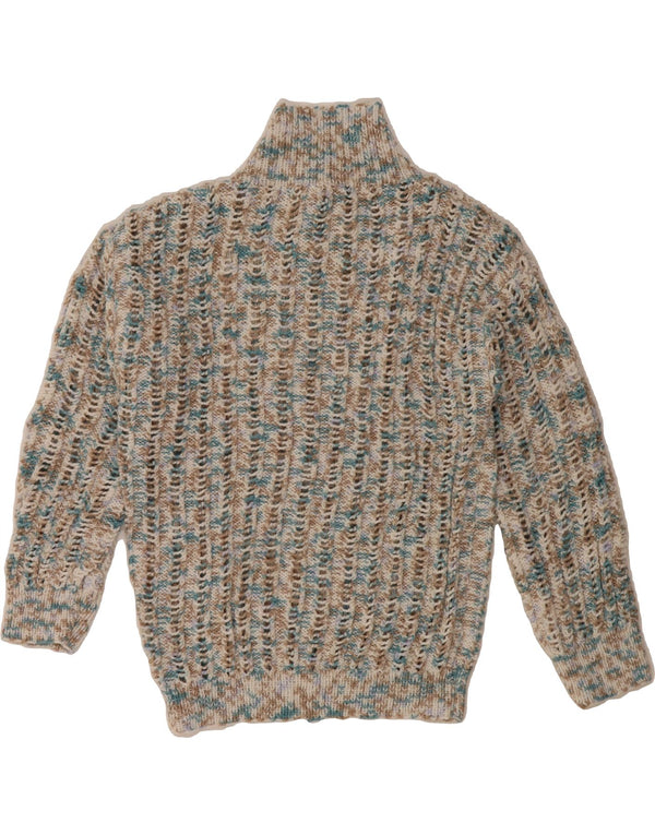 VINTAGE Womens Shawl Neck Jumper Sweater UK 14 Medium Multicoloured