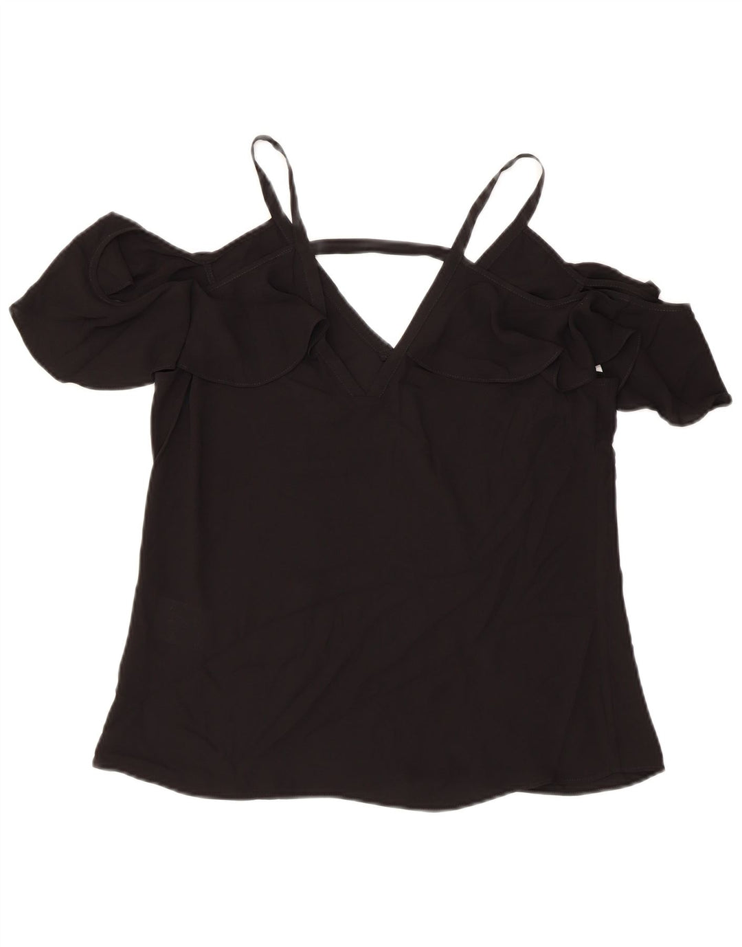 BCBGMAXAZRIA Top da donna con spalle scoperte UK 2 2XS Poliestere nero
