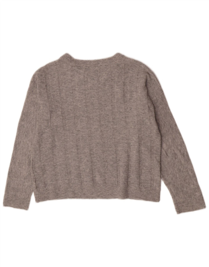 Maglione maglione oversize con scollo a barca da donna Marks & Spencer UK 10 piccolo grigio