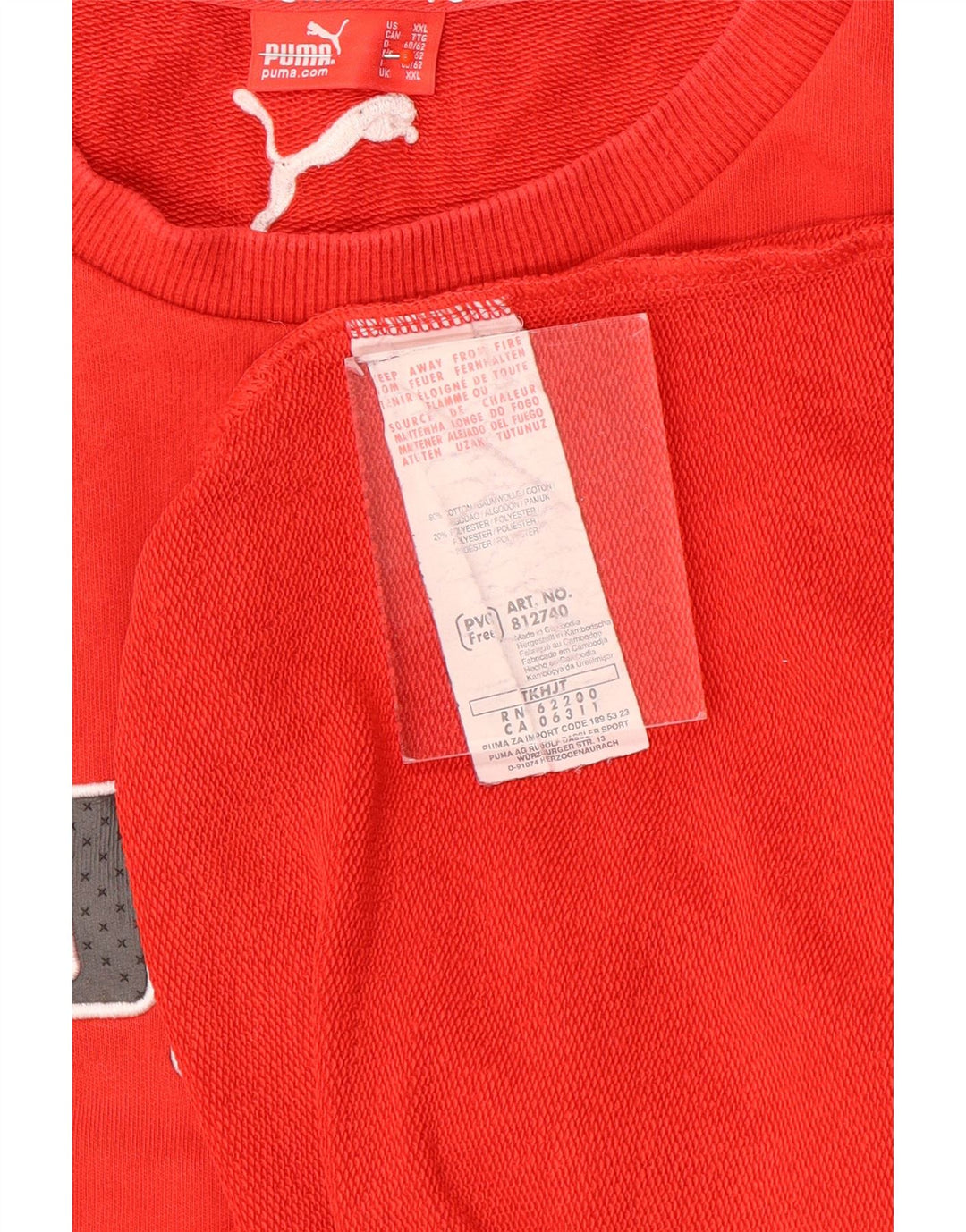 Felpa grafica da uomo Puma 2XL in cotone rosso