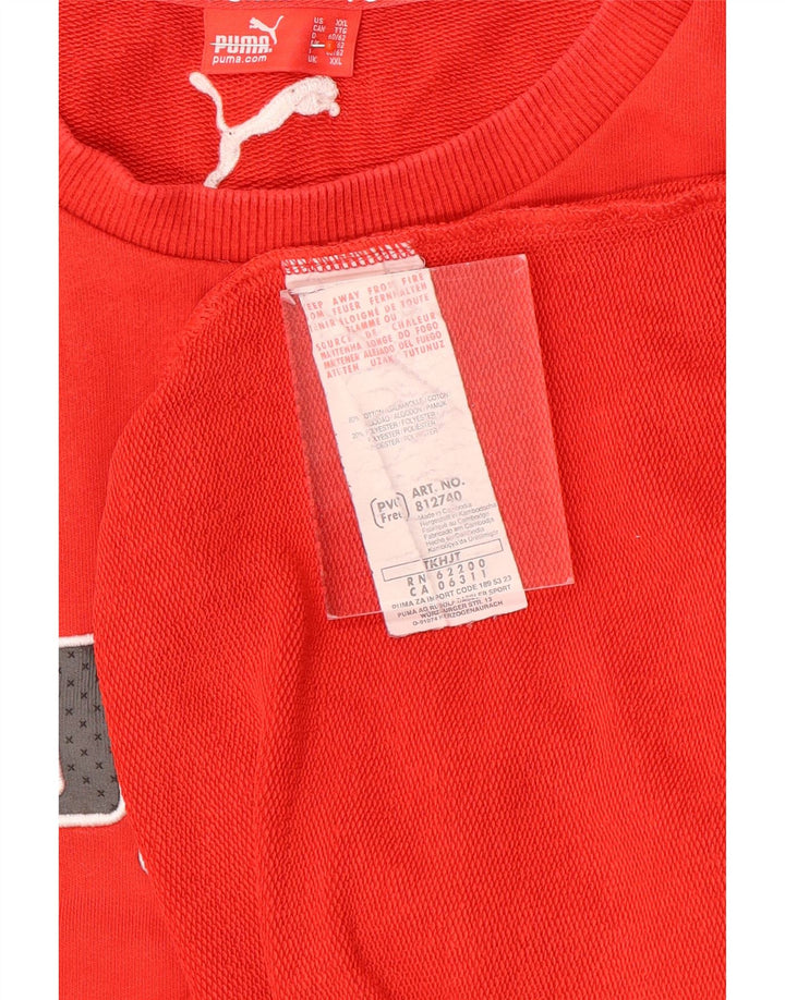 Felpa grafica da uomo Puma 2XL in cotone rosso