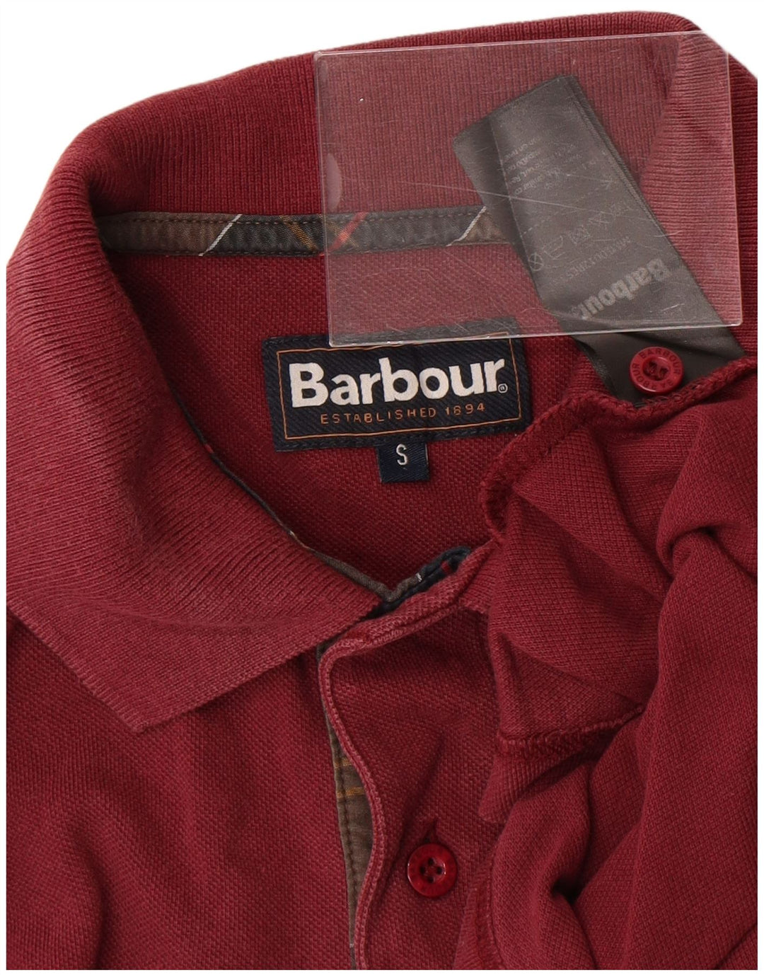 Polo da uomo Barbour piccola in cotone bordeaux