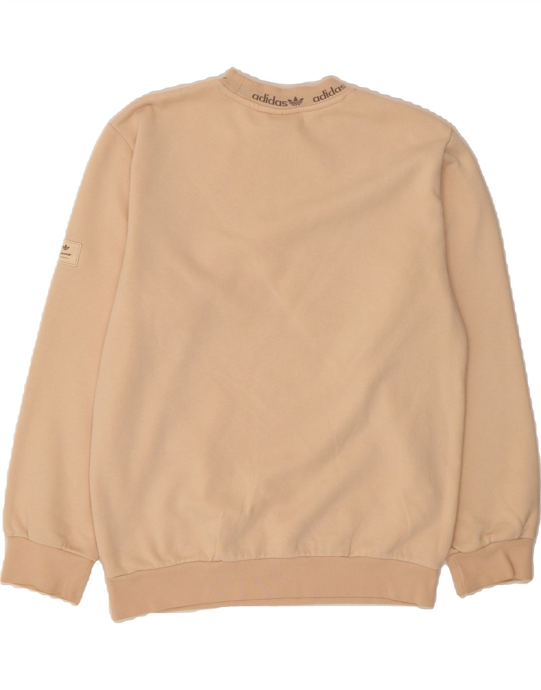 ADIDAS Mens Graphic Sweatshirt Jumper XS Beige Cotton Vintage Adidas and Second-Hand Adidas from Messina Hembry 
