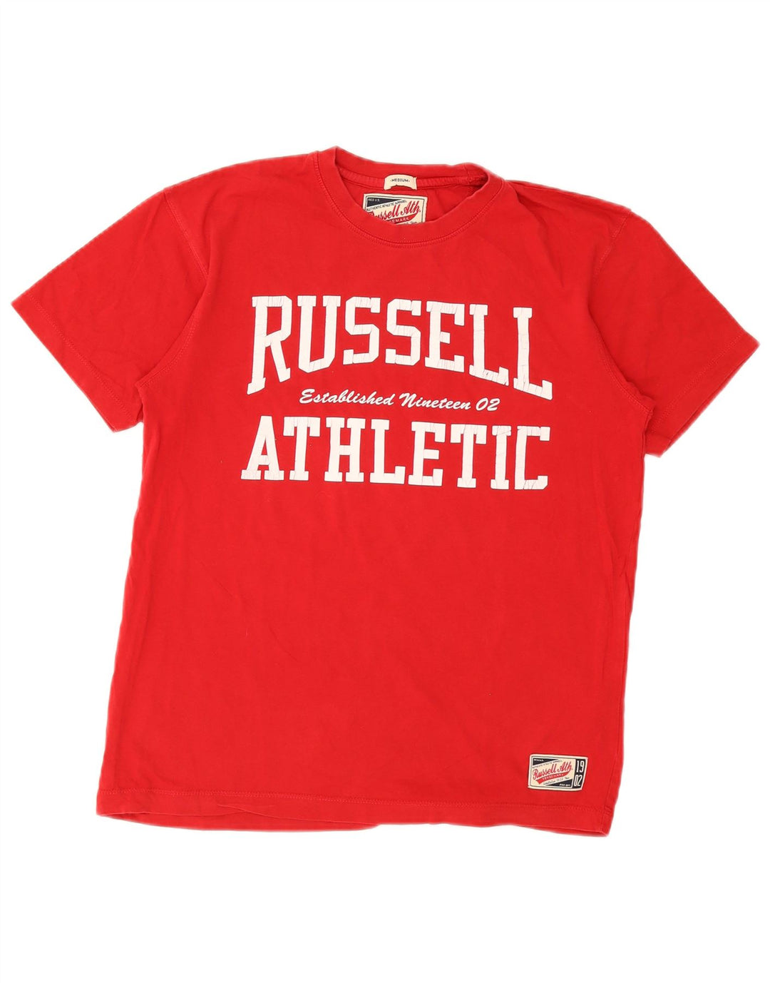 T-shirt grafica da uomo Russell Athletic Top in cotone rosso medio