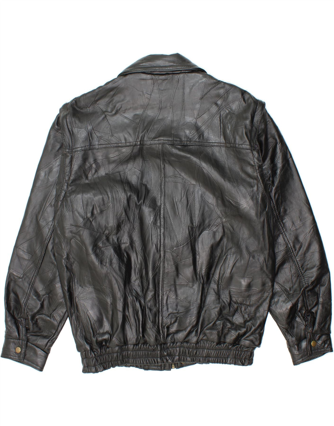 Giacca in pelle da uomo VINTAGE UK 40 grande in pelle nera