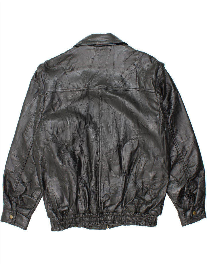Giacca in pelle da uomo VINTAGE UK 40 grande in pelle nera