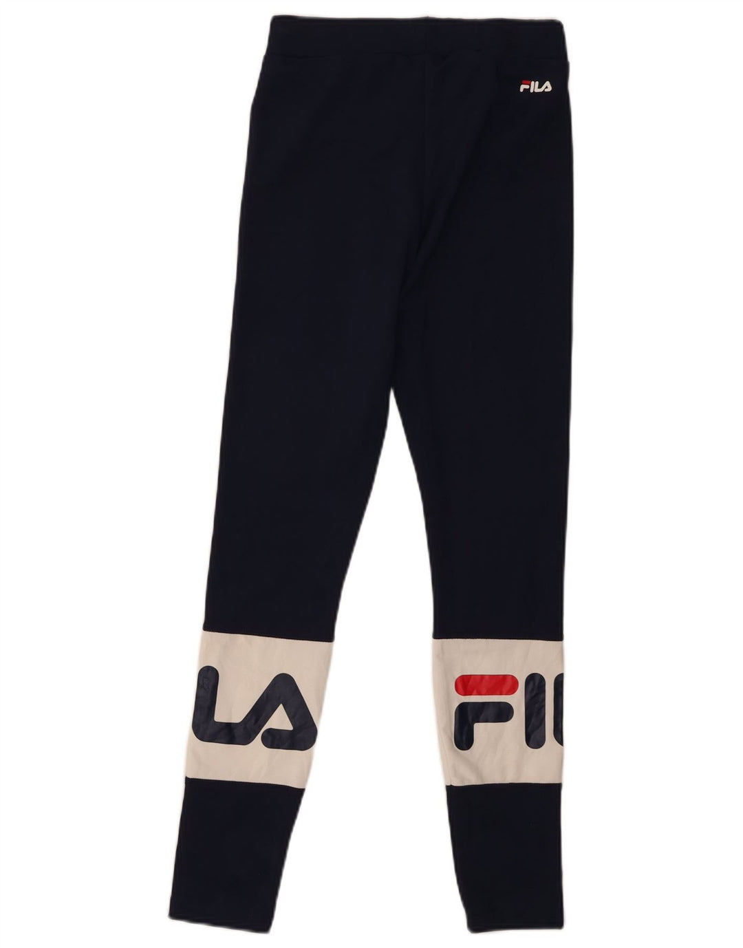FILA Womens Graphic Leggings UK 10 Small  Navy Blue Polyester