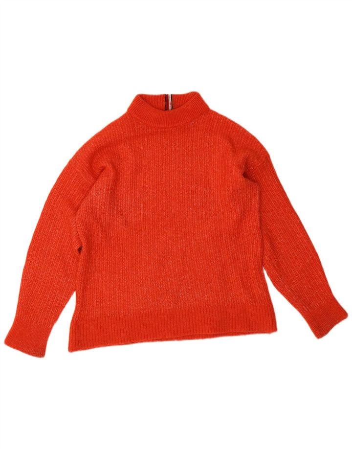 Maglione maglione collo alto da donna Tommy Hilfiger UK 14 arancione medio