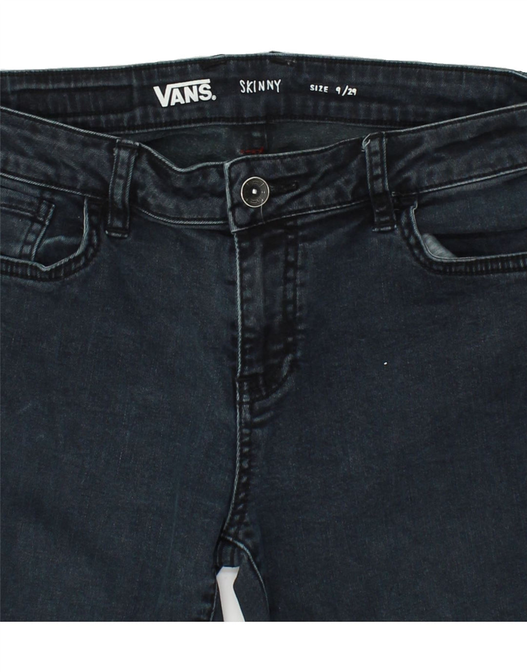 VANS Womens Skinny Jeans US 9 Medium W29 L29 Navy Blue Cotton Vintage Vans and Second-Hand Vans from Messina Hembry 