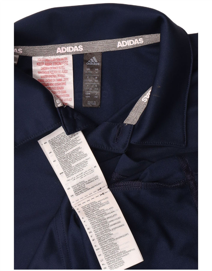 Polo ADIDAS da bambino 11-12 anni in poliestere blu navy