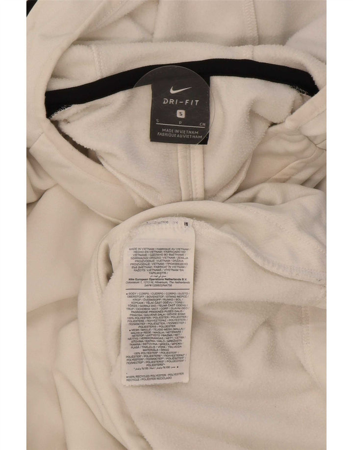 Felpa con cappuccio Nike Dri Fit da uomo, piccola, in poliestere color block bianco