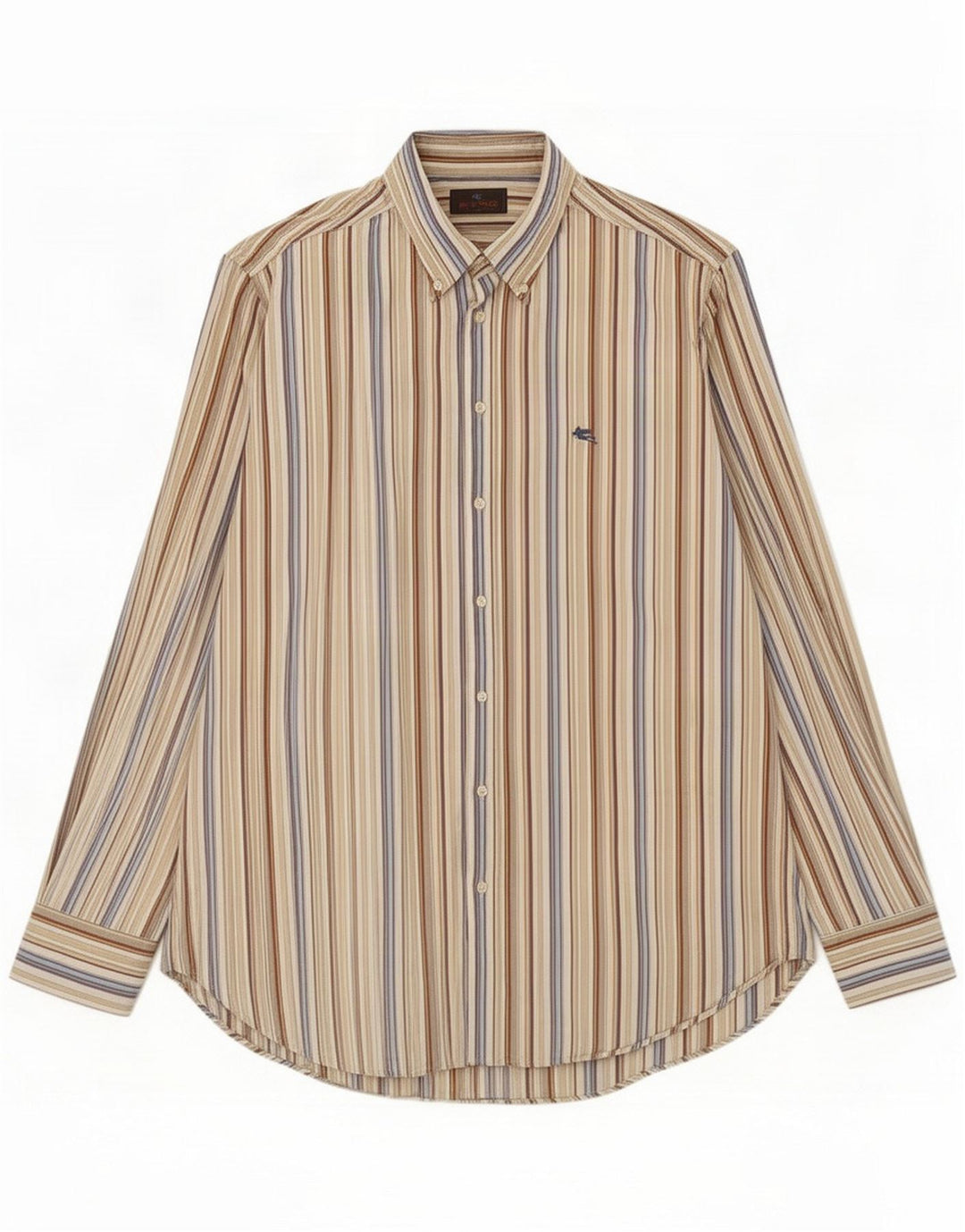 Etro Camicia da uomo taglia 42 Large in cotone a righe multicolore