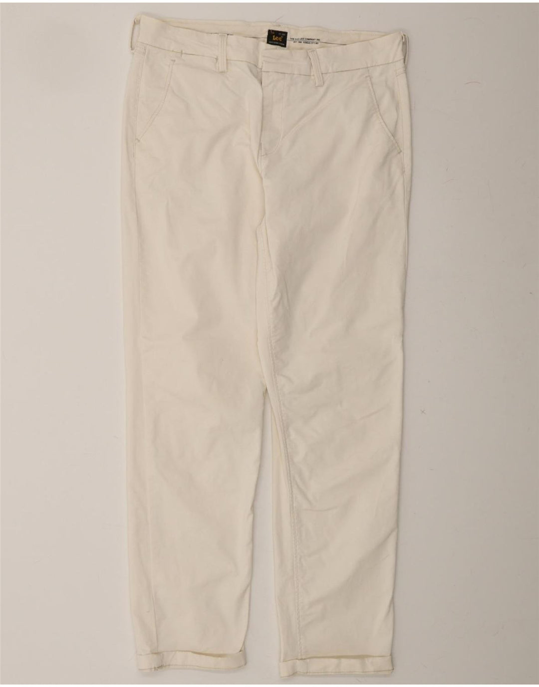LEE Mens Straight Chino Trousers W28 L33 White Cotton Vintage Lee and Second-Hand Lee from Messina Hembry 