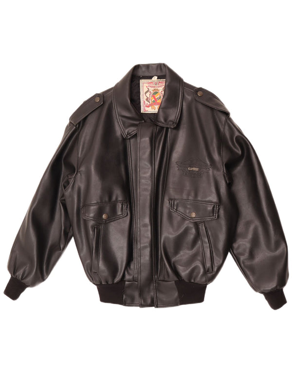 American Legend Giacca da uomo in pelle con grafica Motorstyle UK 40 Large Nera