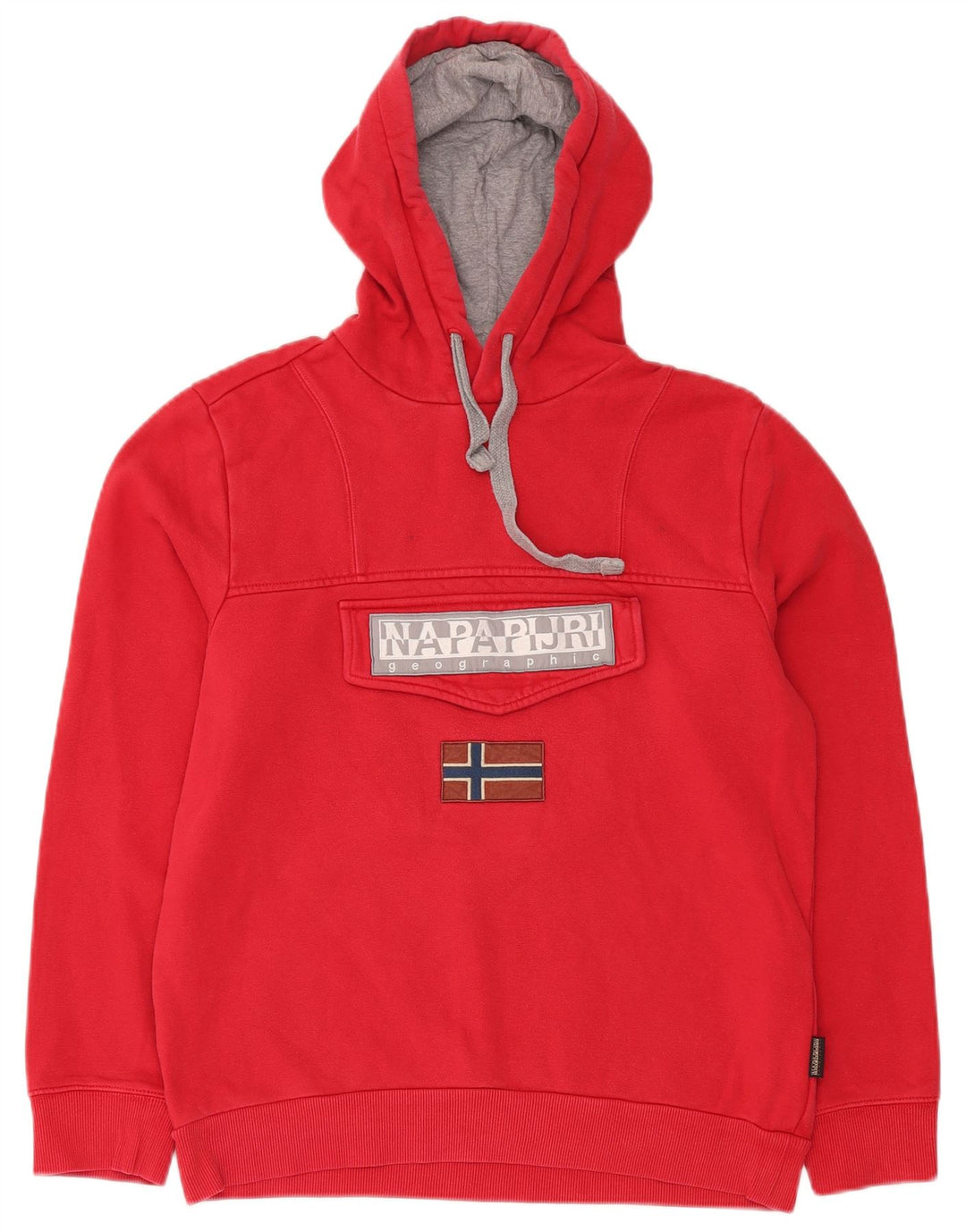 Maglione con cappuccio grafico da uomo NAPAPIJRI in cotone rosso medio