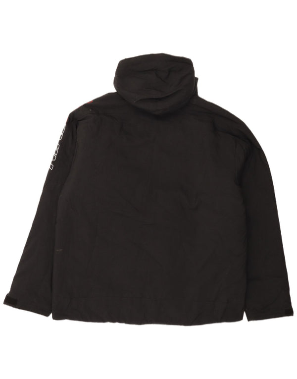 Nike Mens Graphic Hooded Padded Jacket UK 42/44 Large Black Polyester