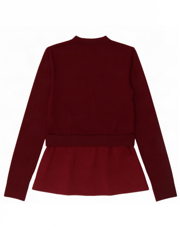 Maglione maglione girocollo da donna Cos UK 6 XS lana bordeaux