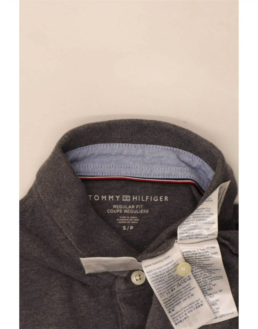 Polo da uomo vestibilità regolare Tommy Hilfiger piccola in cotone grigio