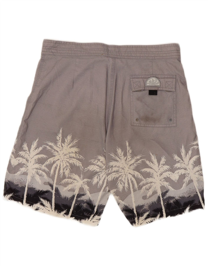 Pantaloncini da bagno da uomo Sundek grandi in poliestere floreale grigio