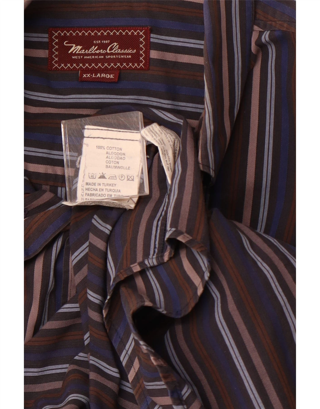 MARLBORO CLASSICS Camicia da uomo 2XL Cotone a righe multicolore