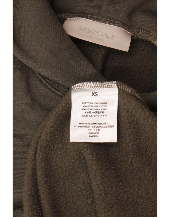 ESSENTIALS Maglione con cappuccio vestibilità ampia da uomo XS in cotone marrone