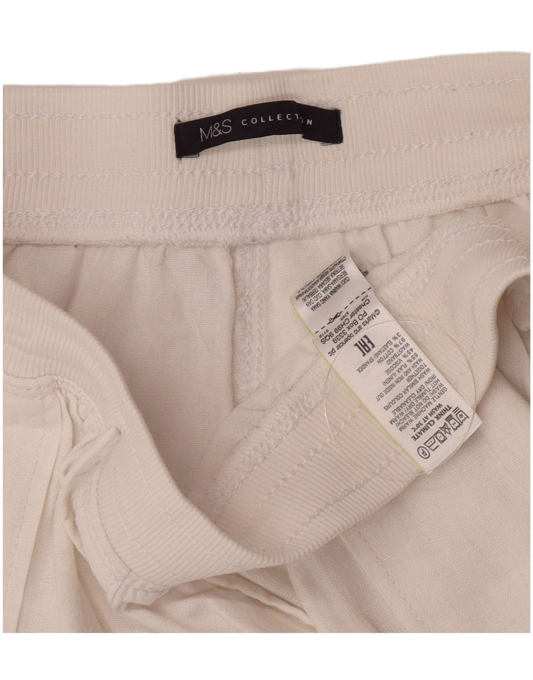 Pantaloncini chino da donna Marks & Spencer UK 12 medi W30 lino bianco