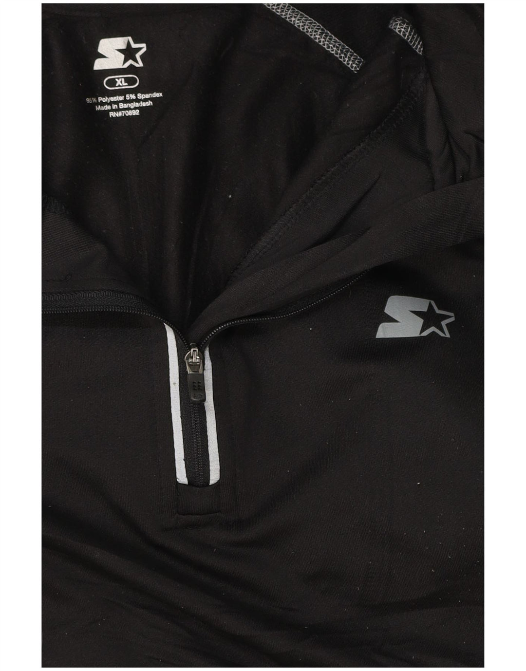 STARTER Top da tuta pullover con zip e collo da uomo XL poliestere a righe nere