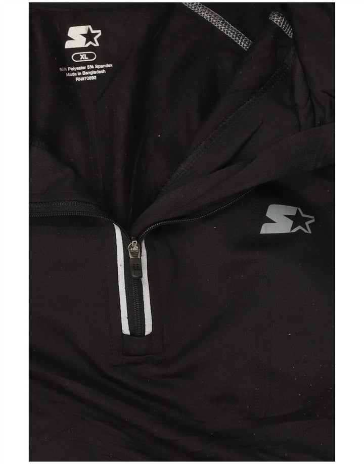 STARTER Top da tuta pullover con zip e collo da uomo XL poliestere a righe nere