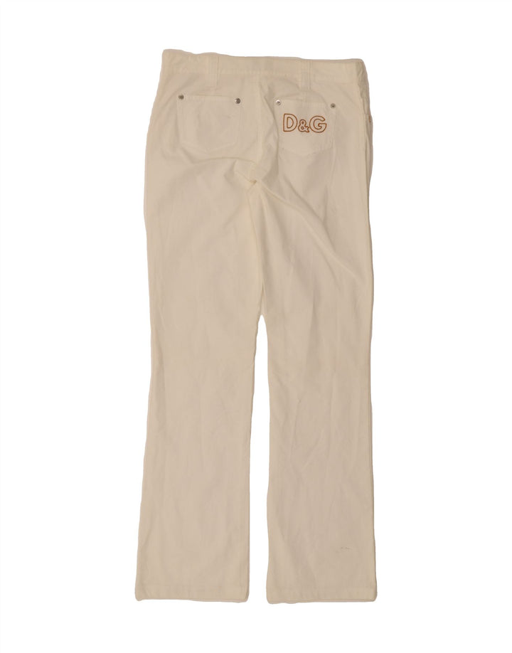 DOLCE & GABBANA Womens Straight Casual Trousers W30 L30 White Vintage Dolce & Gabbana and Second-Hand Dolce & Gabbana from Messina Hembry 