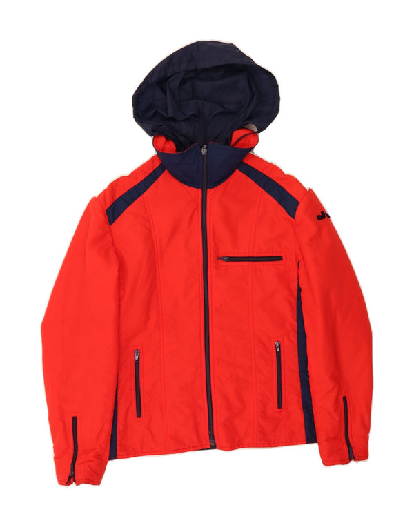 ELHO Womens Hooded Ski Jacket Size 44 XL Red Colourblock Nylon
