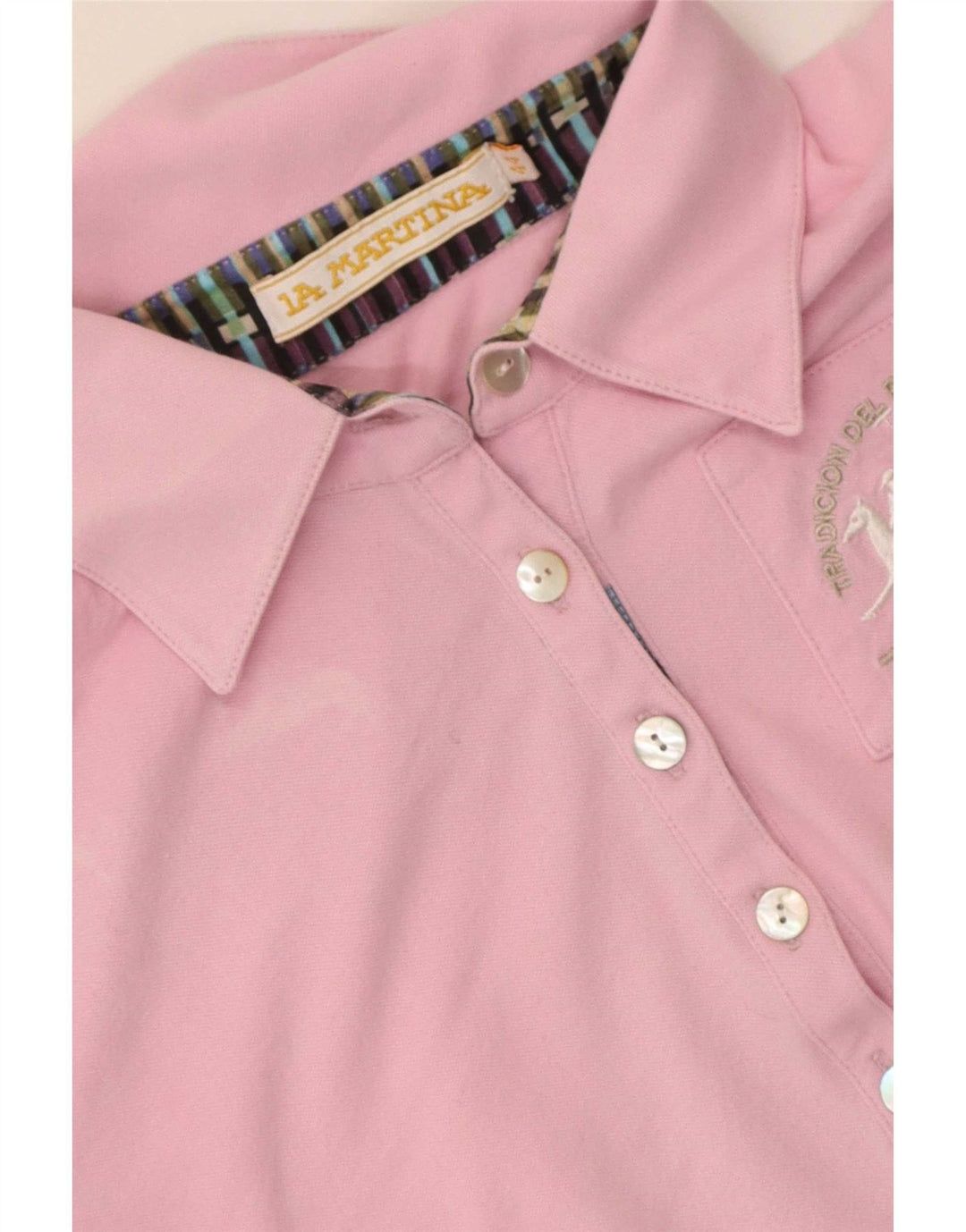 Polo grafica da donna La Martina IT 44 cotone rosa medio