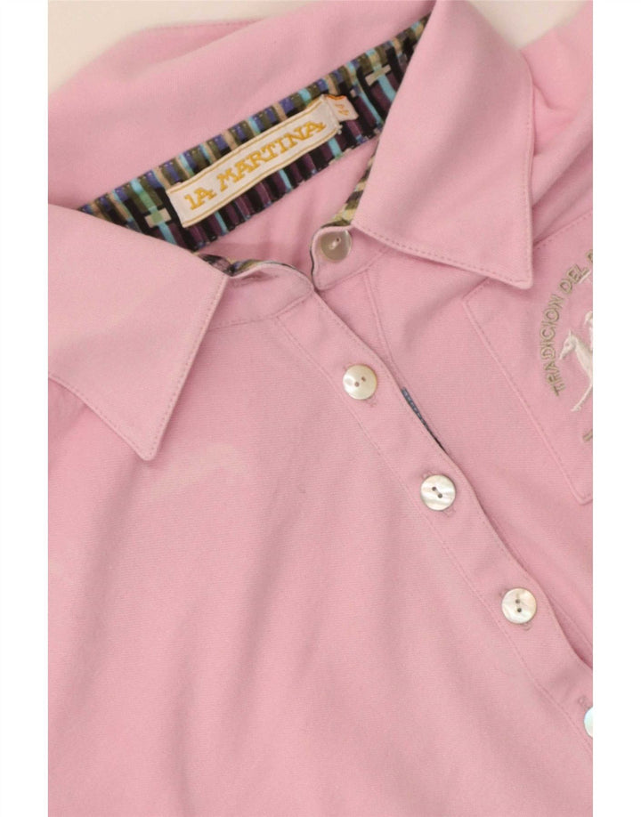 Polo grafica da donna La Martina IT 44 cotone rosa medio