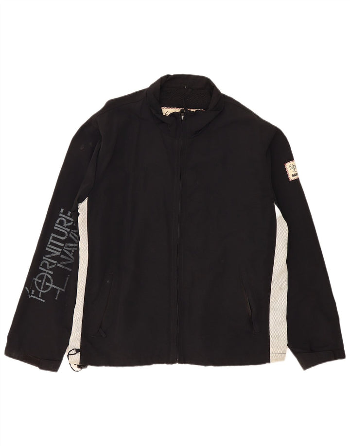 Giacca antipioggia grafica da uomo Murphy & Nye UK 40 Large in nylon color block nero