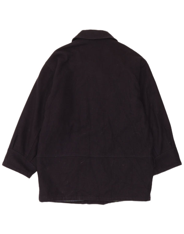 Cappotto da uomo Trussardi Jeans UK 40 grande classico in lana blu navy