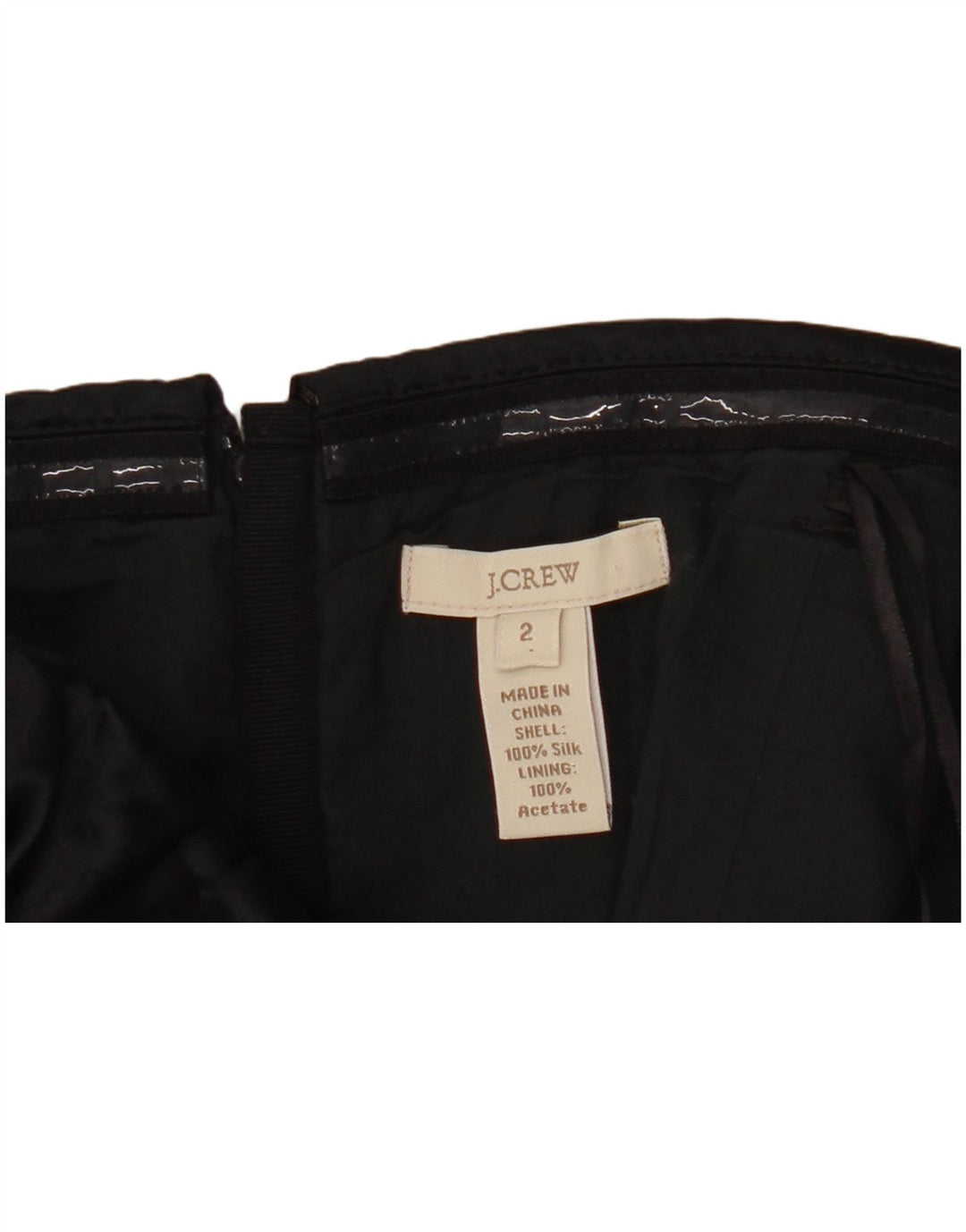 Mini abito senza spalline da donna J. CREW US 2 XS seta nera